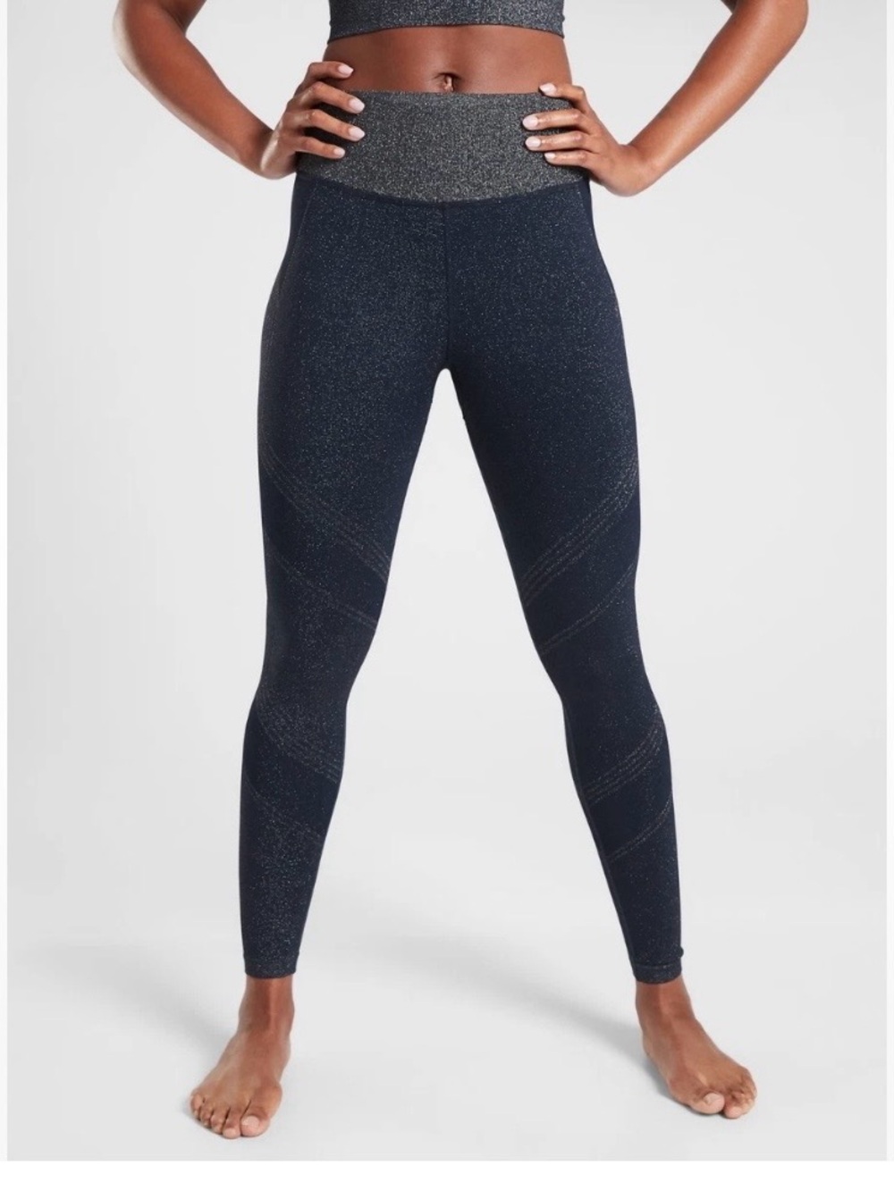 Athleta blue twilight metallic legging